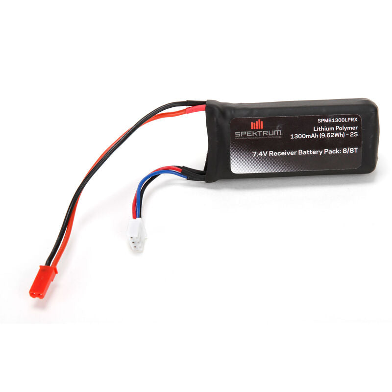 Batterie de récepteur LiPo Spektrum SPMB1300LPRX 7,4 V 1300 mAh 2S 5C : JST