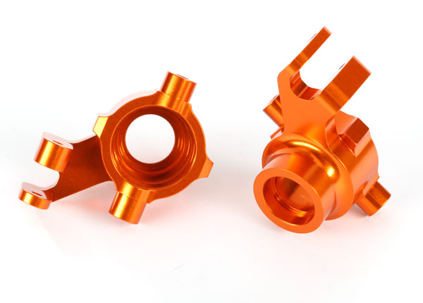 TRAXXAS 8937A Steering blocks, 6061-T6 aluminum (orange-anodized), left & right