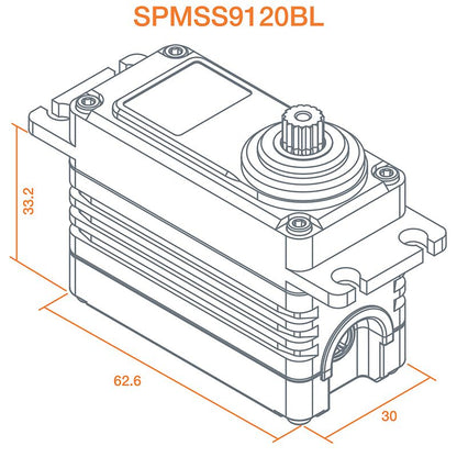 SPEKTRUM SPMSS9120BL  1/5 Digital HV High Torque Brushless Metal Gear Surface Se
