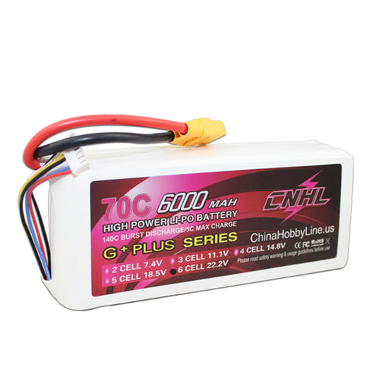 Batterie Lipo CNHL G + PLUS 6000mAh 22.2V 6S 70C CHINE HOBBY LINE