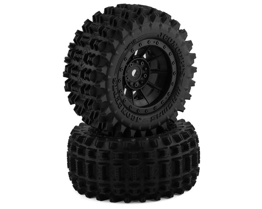 JConcepts JCO4013-3994 Magma neumáticos premontados para camión monstruo con rueda de peligro (negro) (2) (platino)
