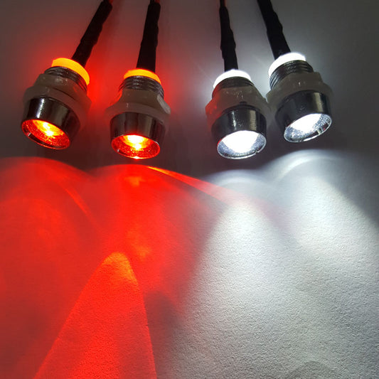 IslandHobbynut LIGHT KIT 18 -2x WHITE 8mm LED, 2x RED  8mm LED(4PCS)