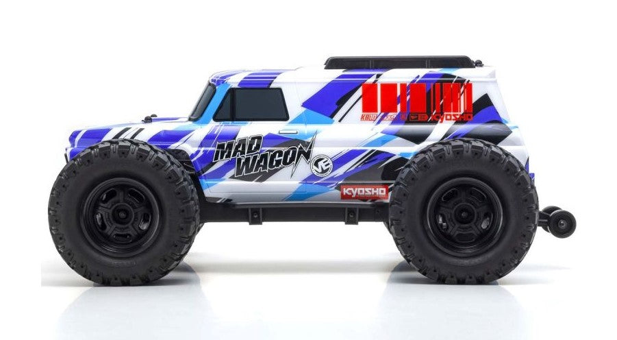KYOSHO 34701T2 1980 Mad Wagon 1/10 4WD RTR Brushless Monster Truck, Blue