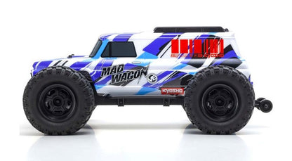 KYOSHO 34701T2 1980 Mad Wagon 1/10 4WD RTR Brushless Monster Truck, Blue