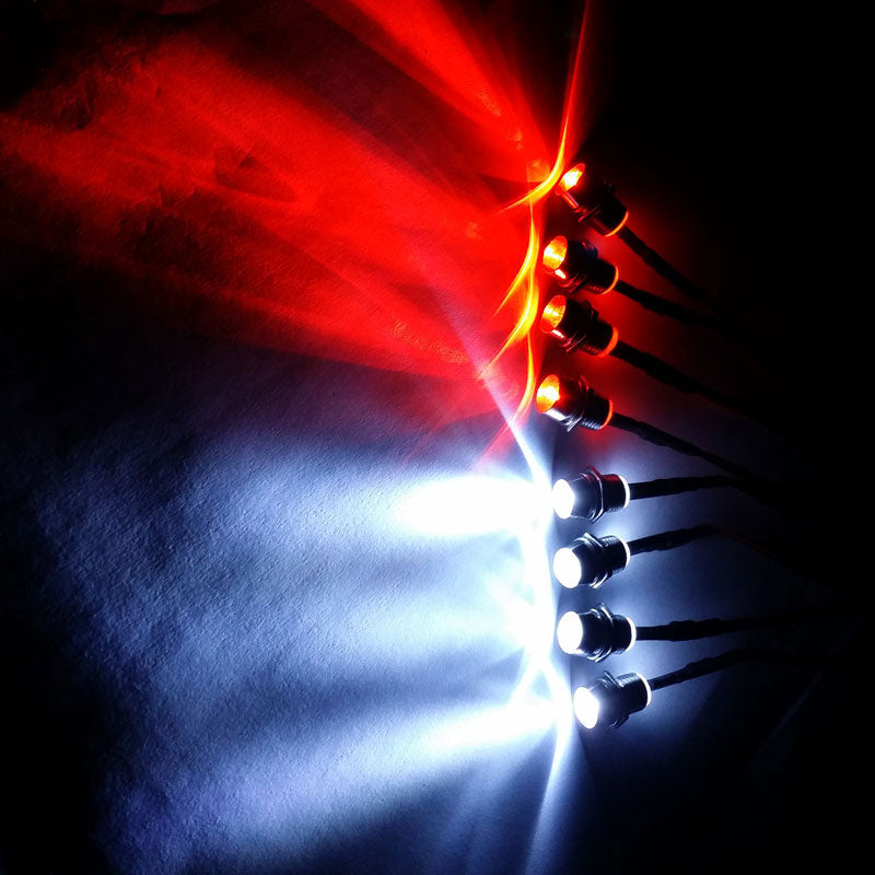 IslandHobbynut KIT D'ÉCLAIRAGE 7 - 4x LED BLANCHE 5mm, 4x LED ROUGE 5mm (8pcs)
