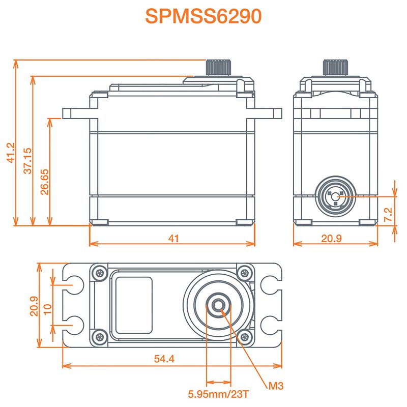 SPEKTRUM SPMSS6290 Servo de surface à engrenage métallique ultra rapide numérique standard HV