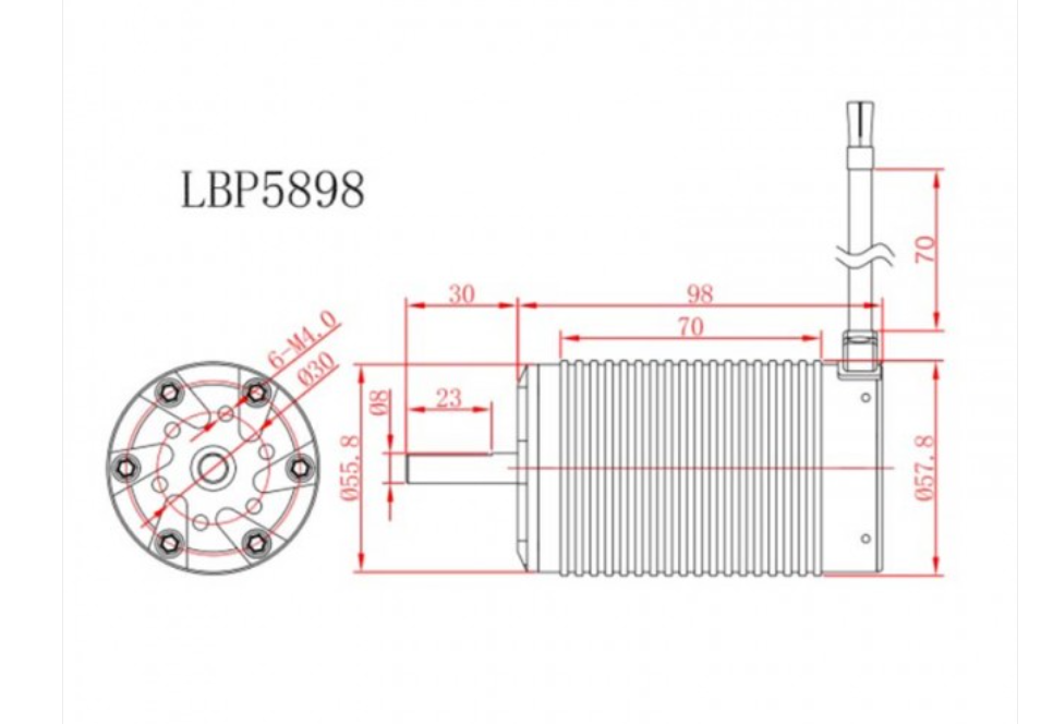 LEOPARD 5898, 4-POLE BRUSHLESS SENSORLESS MOTOR FOR 1/5 SCALE - 1100KV