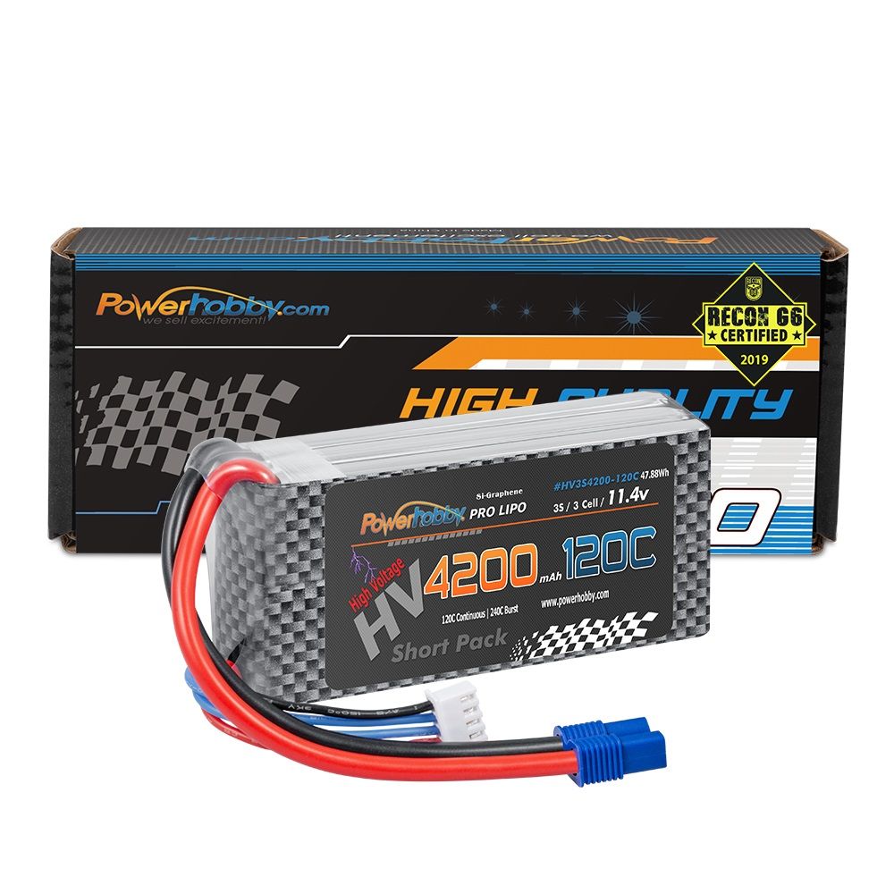 Powerhobby 3s 11.4V 4200mah 120c Graphne + Batterie Lipo HV avec prise EC3