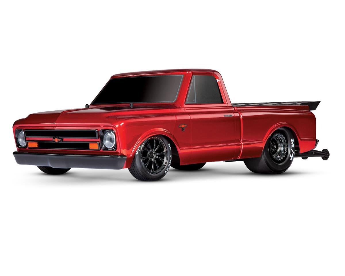 Traxxas 94076-4 RED Drag Slash 1/10 2WD RTR sans camion de préparation avec Chevrolet C10 B 1967