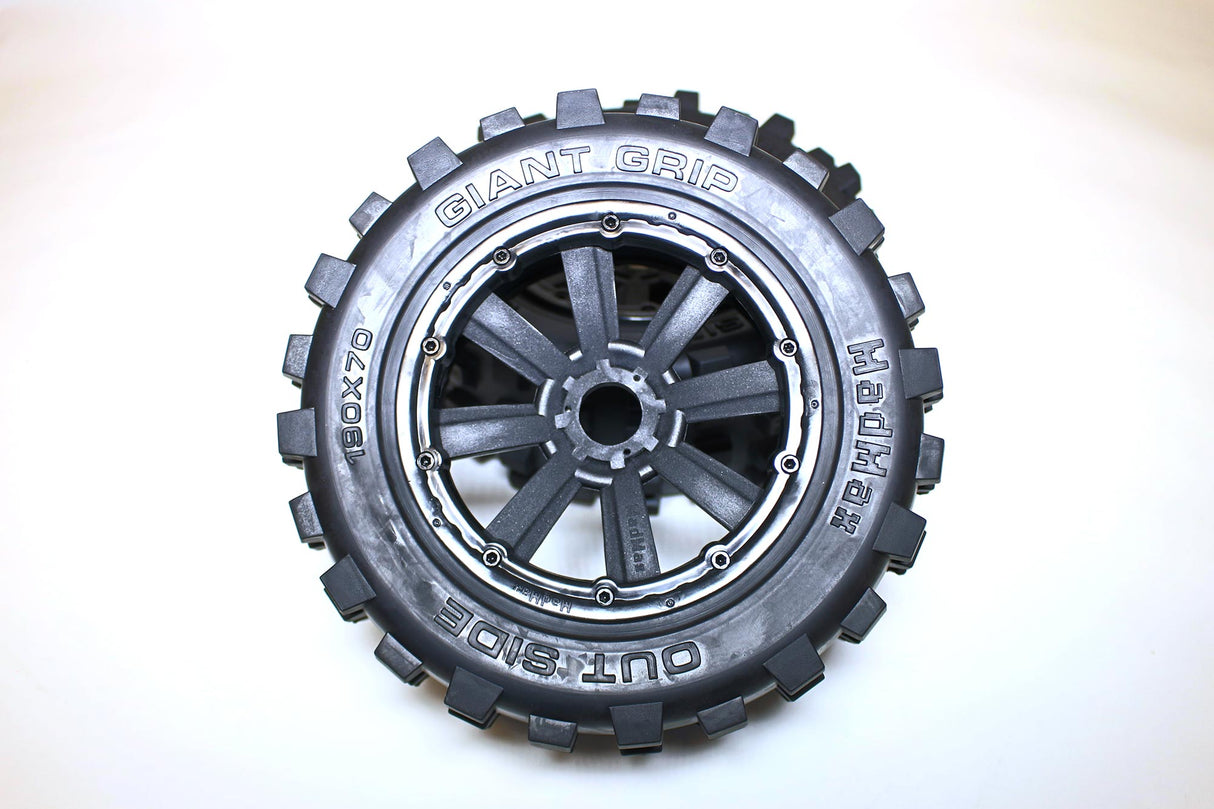 DDM RACING MMX120BK MadMax Juego completo de neumáticos y ruedas Giant Grip (MXT) ensamblados