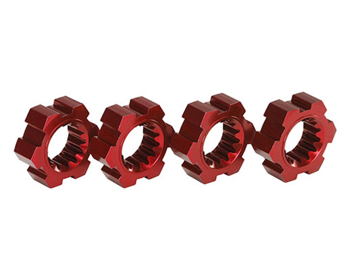 Moyeu hexagonal de roue en aluminium Traxxas 7756R X-Maxx (rouge) (4)