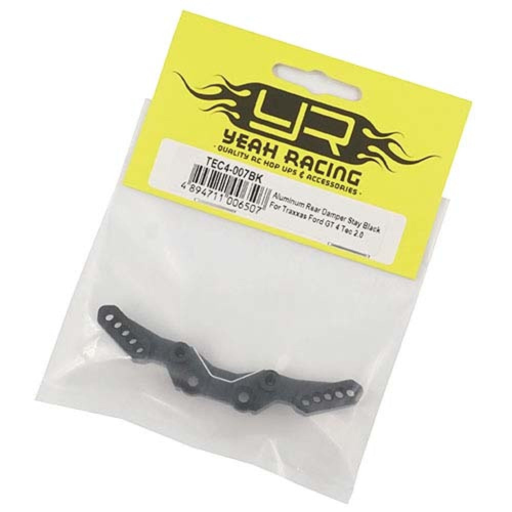 Yeah Racing TEC4-007BK SUPPORT D'AMORTISSEUR ARRIÈRE EN ALUMINIUM NOIR