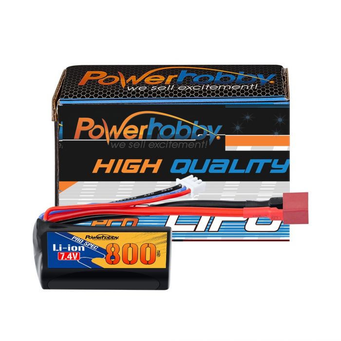 Batería Powerhobby Li-ion 7,4 V 800 mAh con enchufe Deans: BlackZone Slyder