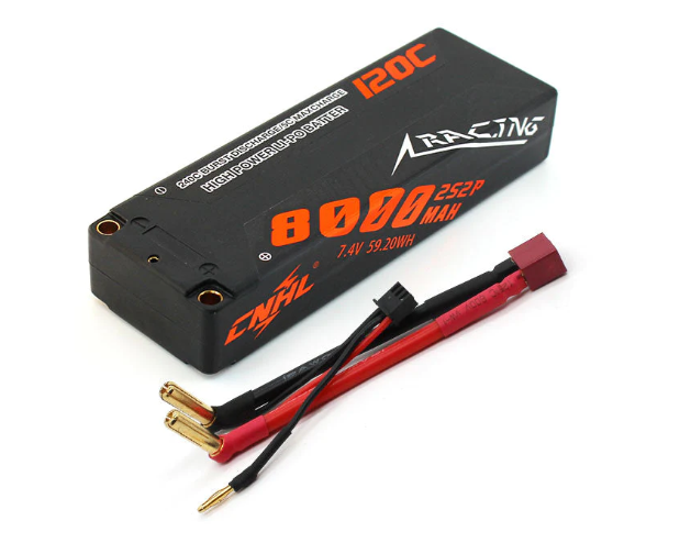 CNHL Racing Series 8000mAh 7.4V 2S 120C Estuche rígido para batería Lipo con conector Dean