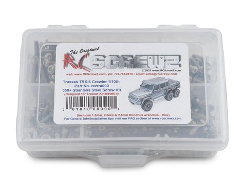RC Screwz Traxxas RCZTRA090 TRX-6 Kit de vis en acier inoxydable sur chenilles
