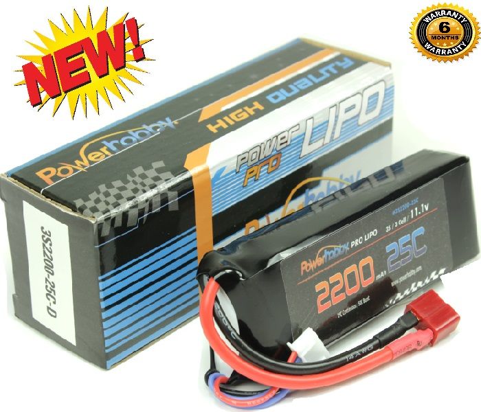 Powerhobby 3S 11.1V 2200mAh 25C Lipo Battery Pack w Deans Plug
