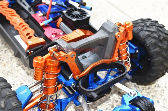 GPM TXMS030 BLUE TRAXXAS MAXX MONSTER TRUCK Soporte de amortiguador trasero de aluminio - Juego de 9 piezas