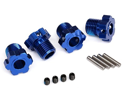 Traxxas 8654 17mm Splined Wheel Hub Hex (Blue) (4)