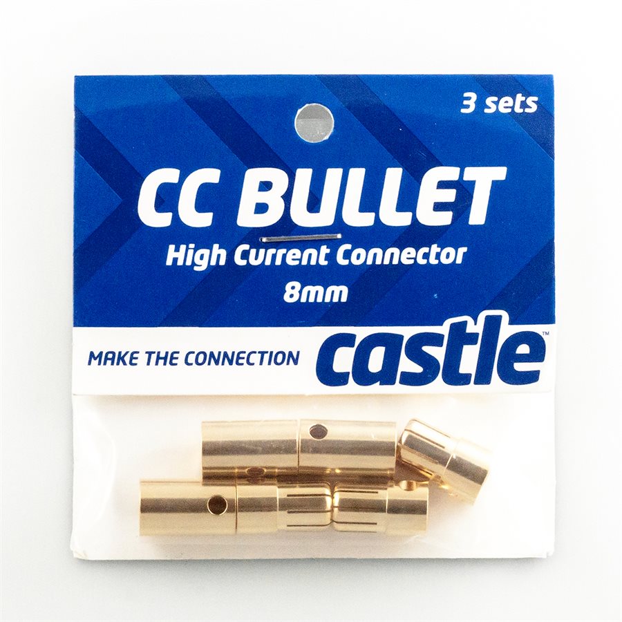 Castle Creations Juego de conectores tipo bala CC de alta corriente de 8,0 mm