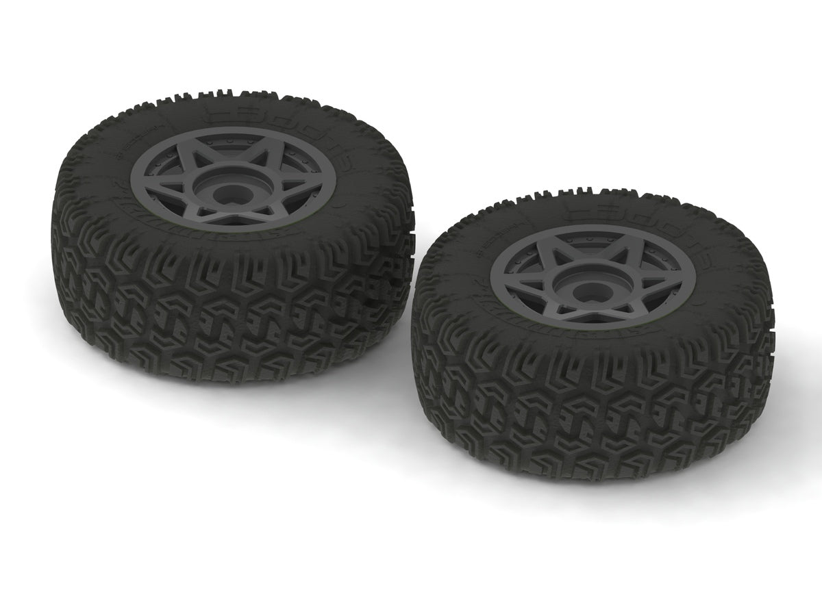 Arrma AR550003 6S Glued Dboots Sidewinder Tires & Wheel Set (Black) (2)