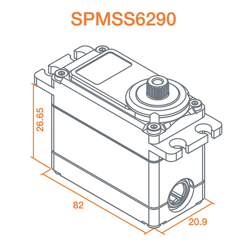 SPEKTRUM SPMSS6290 Servo de superficie de engranaje metálico de ultra velocidad HV digital estándar
