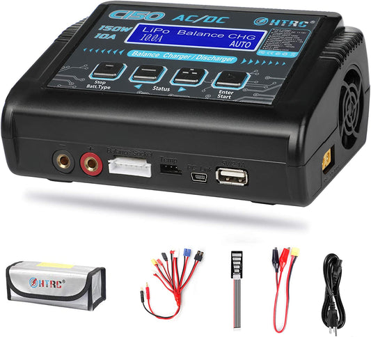 HTRC C150 SINGLE RC Balance Charger Discharger AC 150W DC 240W 10 AMPS 1 - 6S