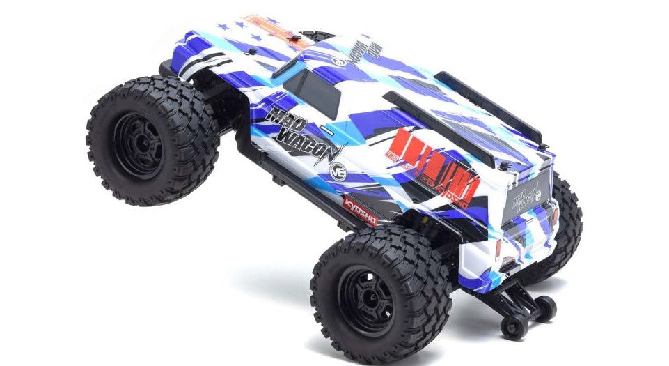 KYOSHO 34701T2 1980 Mad Wagon 1/10 4WD RTR Brushless Monster Truck, Blue
