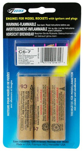 ESTES EST1615  C6-7 Model Rocket Engines (3pk)