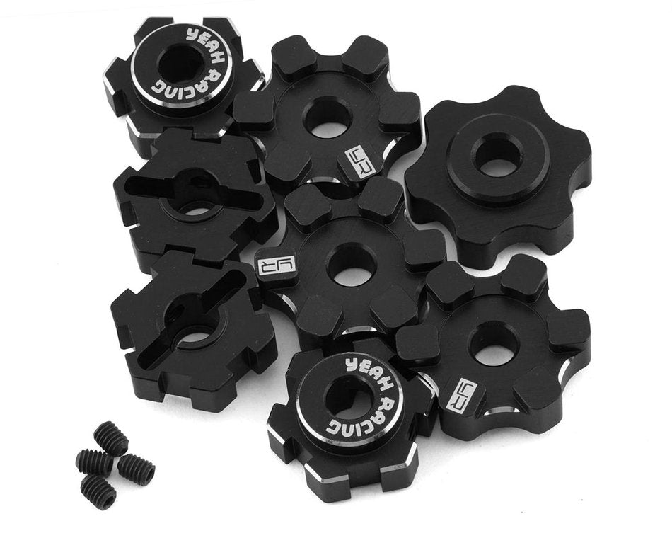 Yeah Racing TRMA-001BK Juego de ruedas hexagonales de aluminio 7075 de 17 mm para TRAXXAS MAXX 1/8