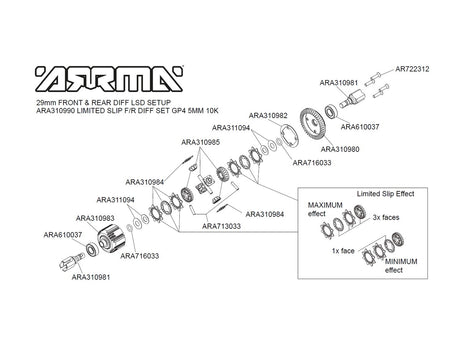 Arrma ARA310990 EXB GP4 29mm Limited Slip Differential