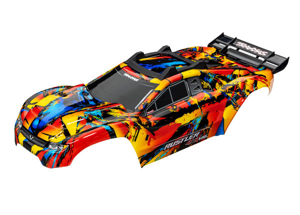 Traxxas 6718R Body, Rustler® 4x4 VXL, Solar Flare