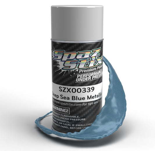 Spaz Stix 00339 Deep Sea Blue Metallic Aerosol Paint 3.5oz Can