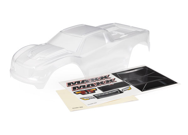 Traxxas 8918 Body, Maxx® (clear, requires painting)/ window masks/ decal sheet