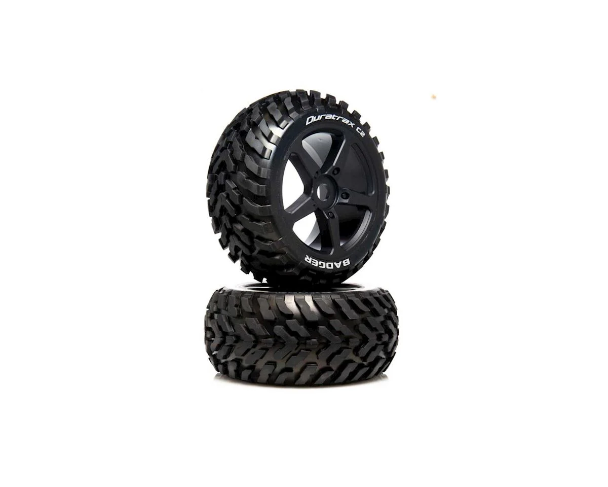 DuraTrax DTXC5572 Badger 1/8 Neumático Truggy premontado (negro) (2) (C2)
