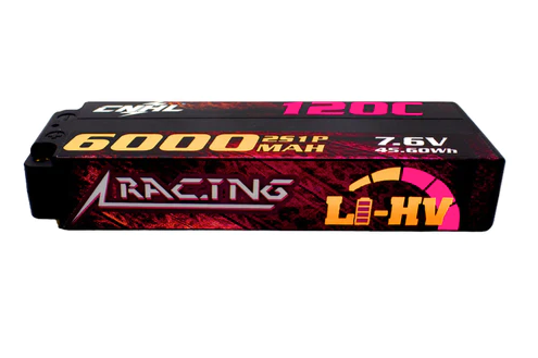 CNHL Racing Series LiHV 6000mAh 7.6V 2S 120C HV Hard Case Lipo Battery with EC5