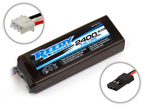 Batterie émetteur/récepteur Reedy LiPo Pro (TX/RX), 2 400 mAh, 7,4 V, style plat