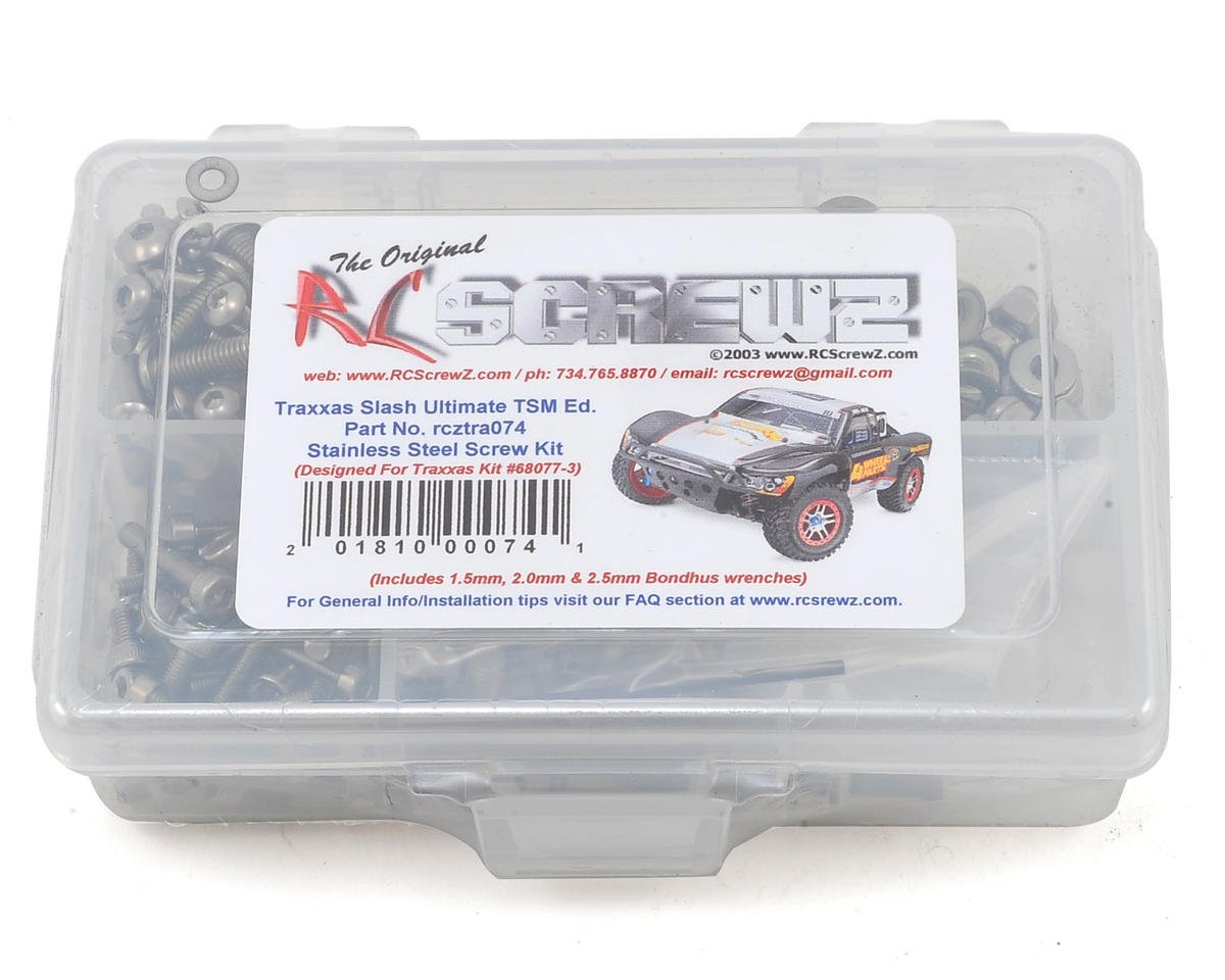 RC SCREWZ RCZTRA074 Kit de vis en acier inoxydable Traxxas Slash TSM/VXL