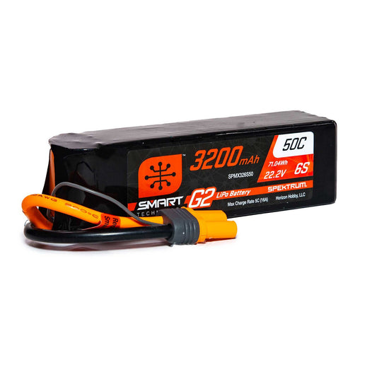 SPEKTRUM 22.2V 3200mAh 6S 50C Smart G2 LiPo Battery: IC5 SPMX326S50