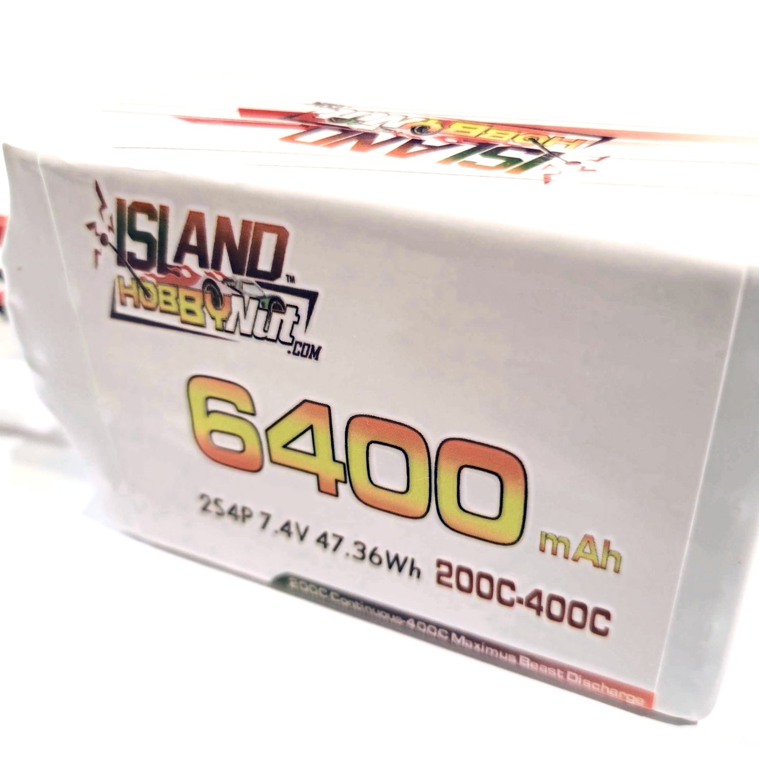 IslandHobbyNut 2S 4P 6400 MAH v 200C - 400C BATTERIE LIPO AVEC FIL DE CALIBRE 8