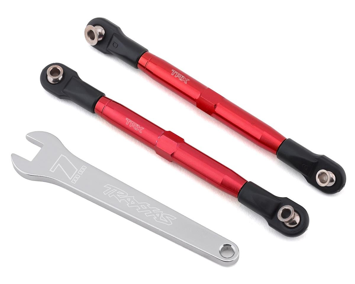 Traxxas 6742R Rustler 4X4 87 mm Enlace de punta de aluminio (rojo) (2)
