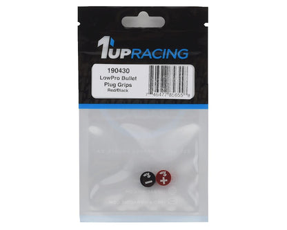 1UP Racing 190430 LowPro Bullet Plug Grips (Black/Red)