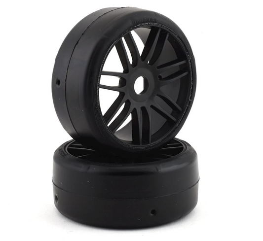 GRP GTX02-S7 Slick Belted Pre-Mounted 1/8 Buggy Tires (Black) (2) (S7) w/17mm He