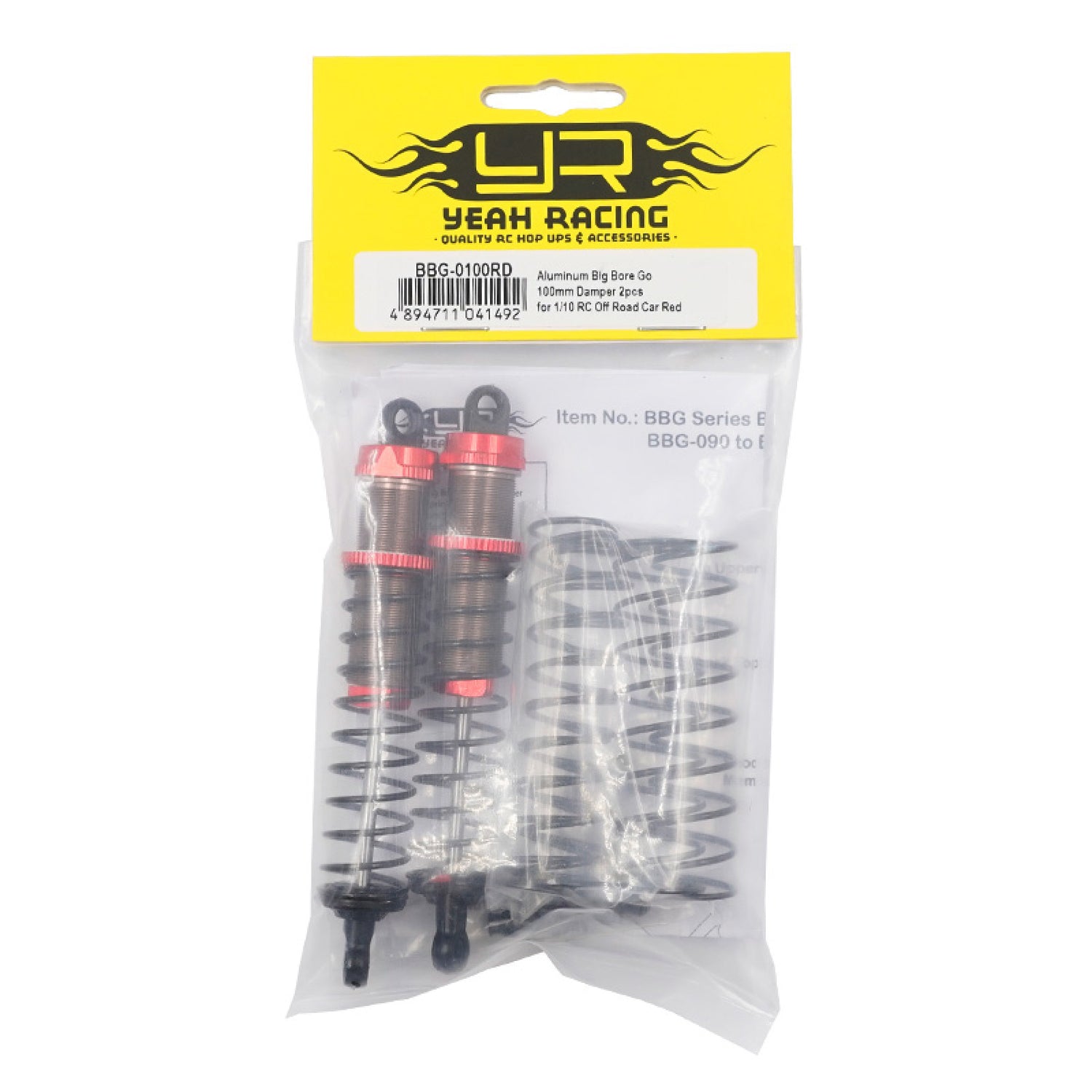YEAH RACING BBG-0100RD ALUMINIO BIG BORE GO 100MM AMORTIGUADOR 2PCS