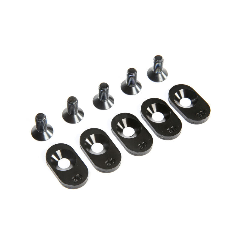 Losi LOS252103 Engine Mount Insert and Screws 20T, Black (5): 5ive-T 2.0 (fits 6