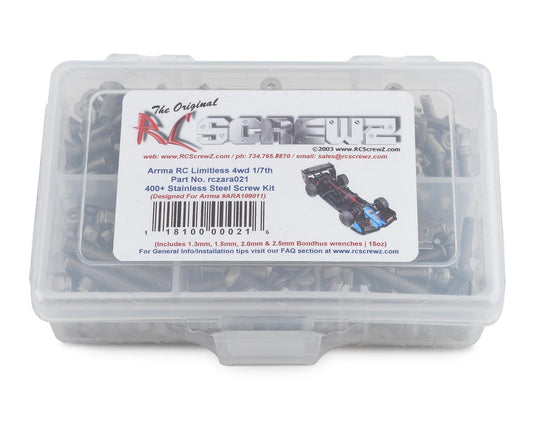RC Screwz ara021 – Armma Limitless 4wd 1/7th Onroad Stainless Steel Screw Kit