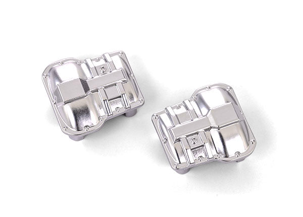 Traxxas 9738-Satin  Axle cover, front or rear (satin chrome) (2)