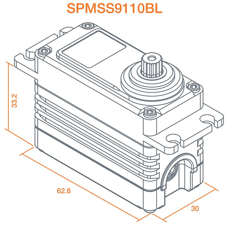 SPEKTRUM SPMSS9110BL 1/5 Digital HV, engrenage métallique sans balais à grande vitesse, service de Surface