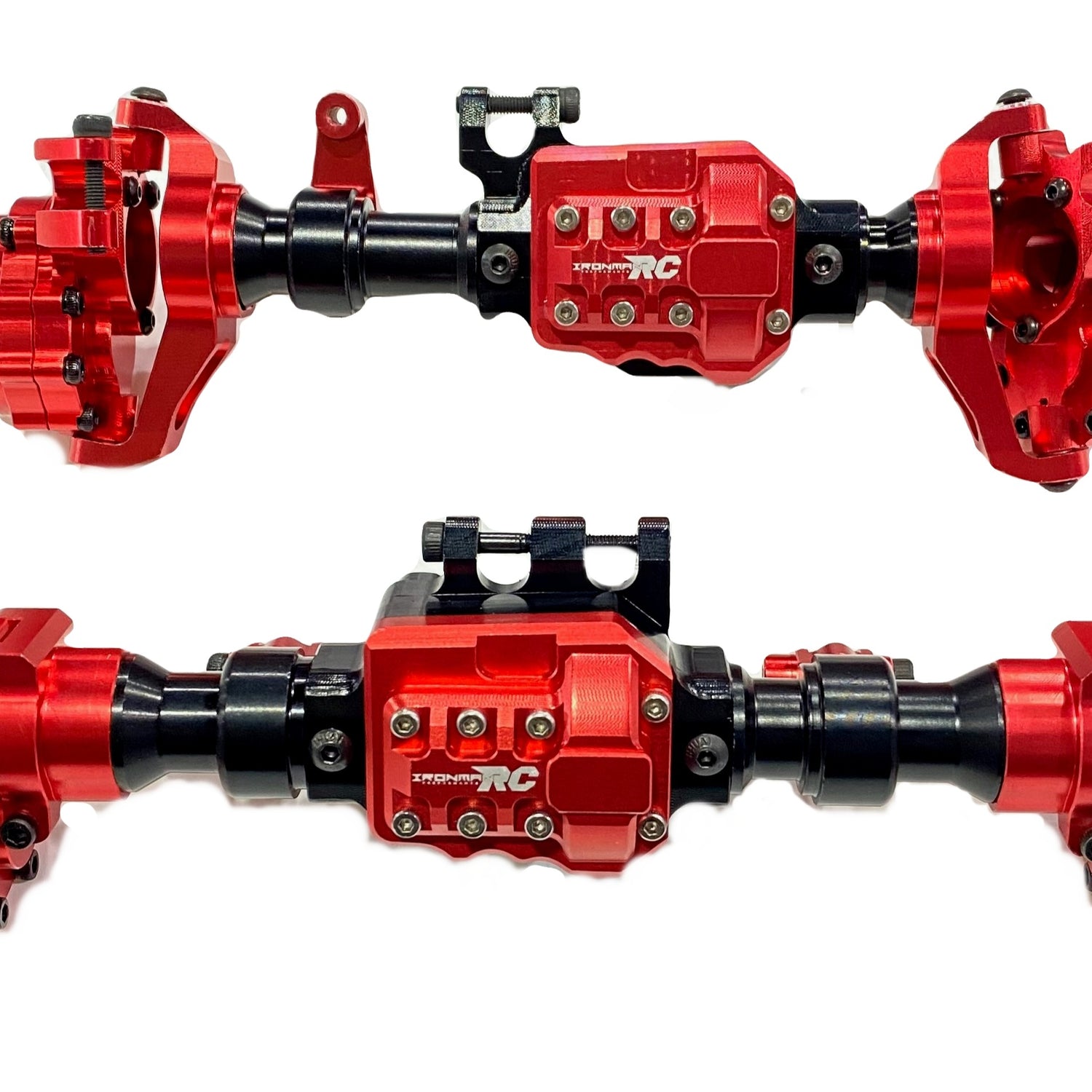 IRonManRc TRX4 Boîtier d'essieu de portail en métal avant et arrière (ROUGE)
