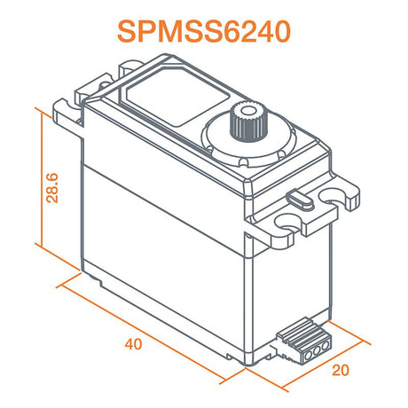 SPEKTRUM SPMSS6240 Ser de superficie de engranaje de metal impermeable de alta velocidad digital estándar