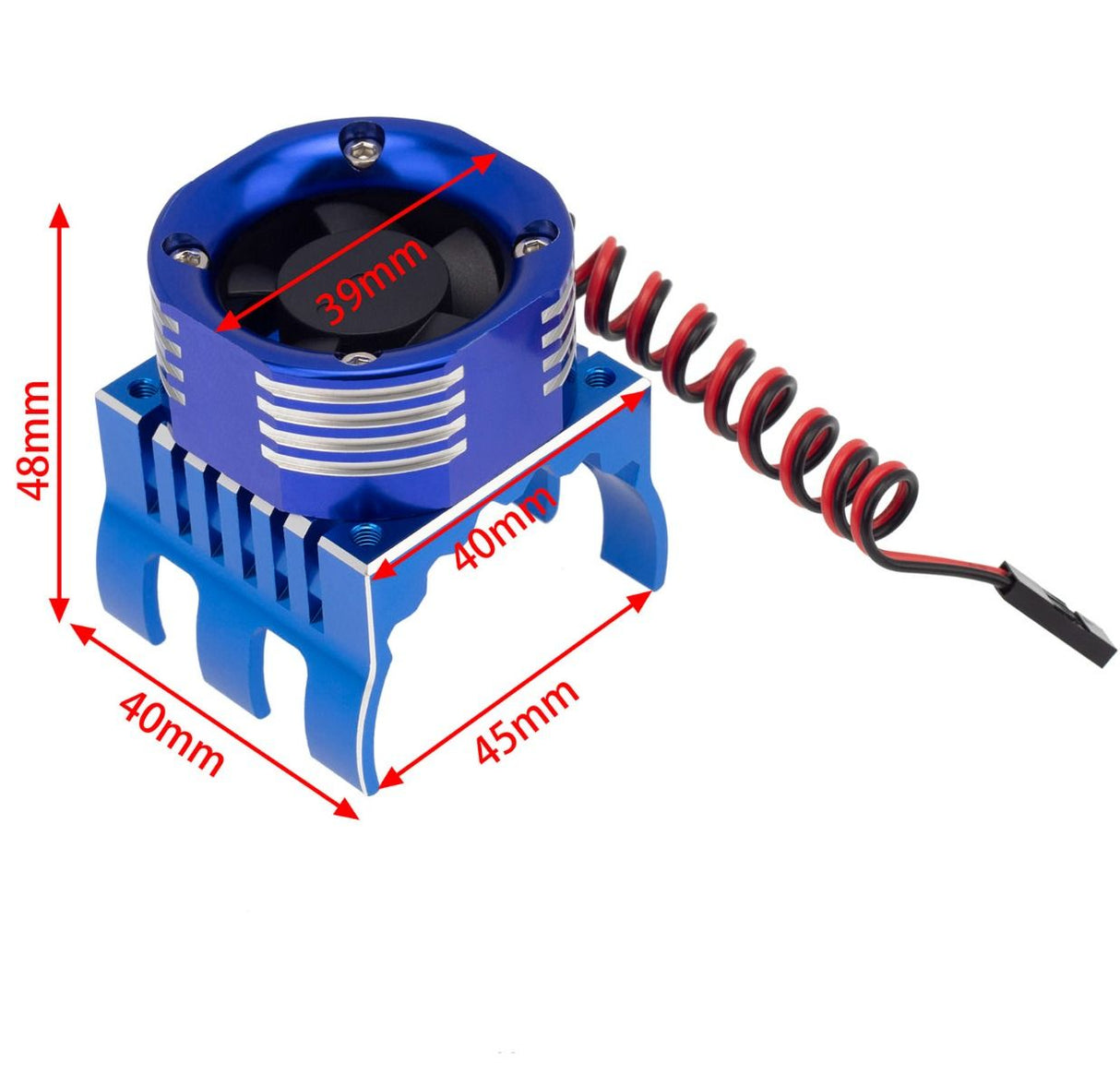 PowerHobby PHT1299-Blue 1/8 ventilateur de refroidissement à lumières LED haute vitesse en aluminium